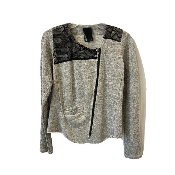 Anthropologie Dolan Jacket Women’s Medium Lace Zip Up Lightweight Asymmetrical - Picture 1 of 4